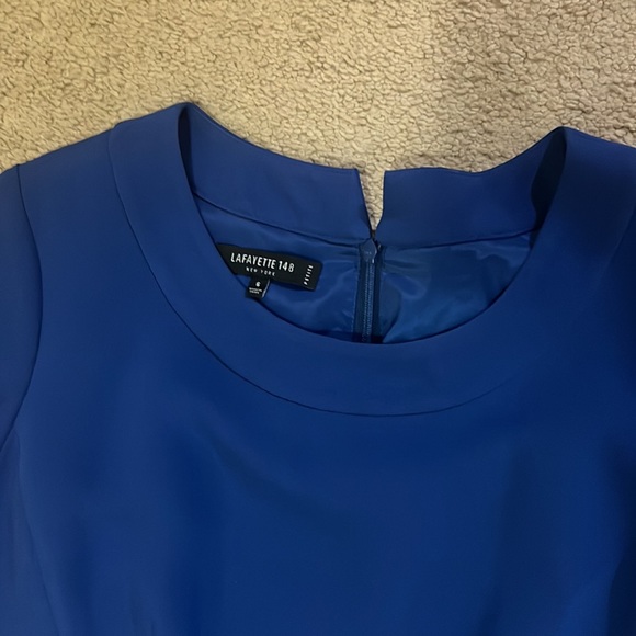 Lafayette 148 blue sheath dress size 6 petites - Picture 2 of 6